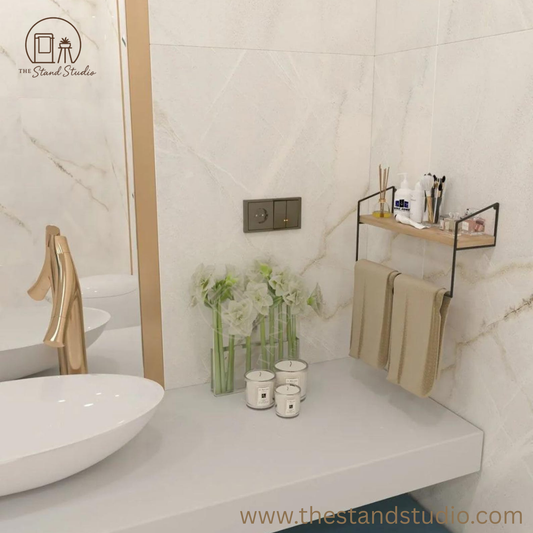 Bathroom Kitchen Towel Holder ,Towel Rack with Shelf