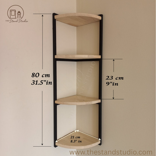 Corner Shelves for Wall, Metal Wood Shelf, Bookshelf