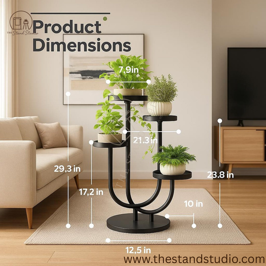 4 Tier Metal Plant Stand for Indoor Outdoor Use