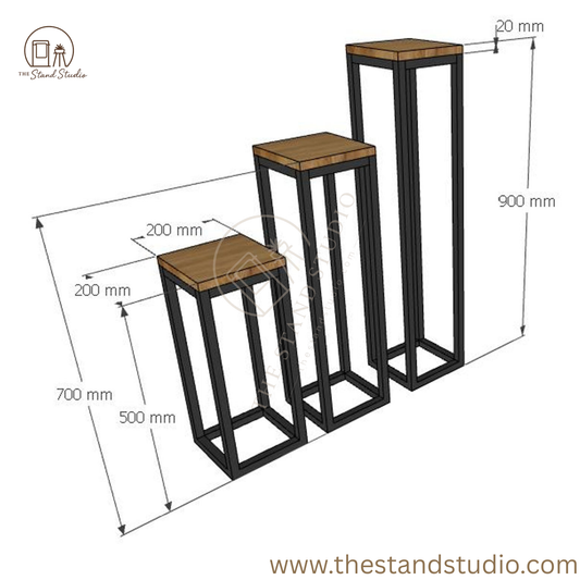 Modern Metal and Wood Plant Stand