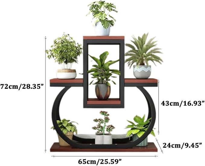 Heart Shape Solid Sheesham Wood Plant Stand | Indoor & Outdoor Multi-Tier Plant Shelf