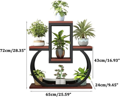 Heart Shape Solid Sheesham Wood Plant Stand | Indoor & Outdoor Multi-Tier Plant Shelf