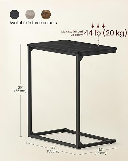 C Shape End Table, Small Coffee Table