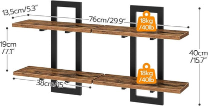 Wall Mounted Storage Shelves 2-Tier