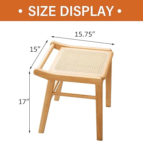 Square Rattan Makeup Stool