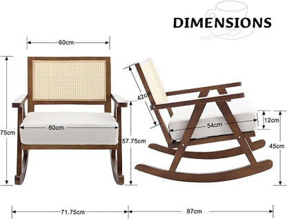 Luna Upholstered Rocking Chair | Premium Living Room Accent Chair