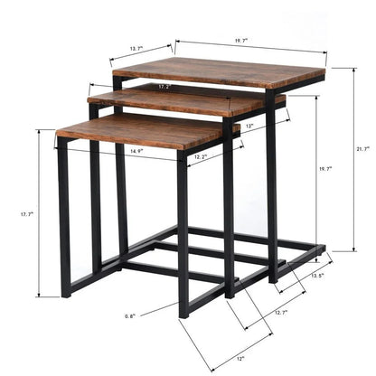 Set of 3 Stacking Nesting Coffee Table