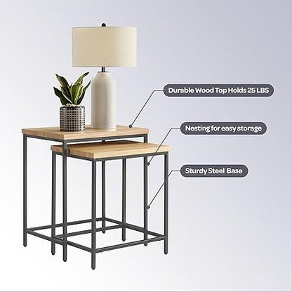 Nesting Side Tables - Set of 2 End Tables for Living Room