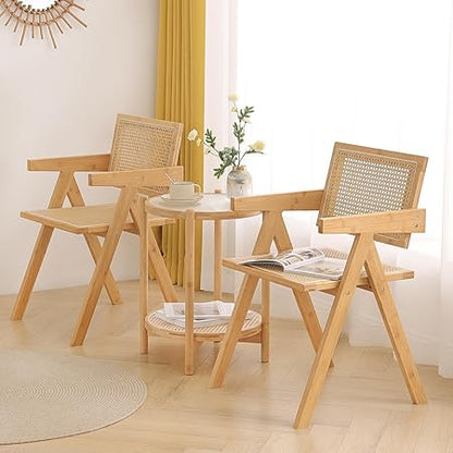 Rattan Chairs with Armrest for Bedroom