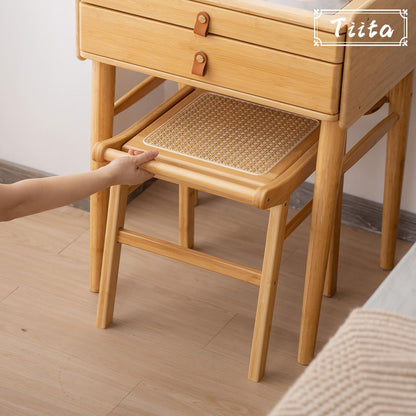 Square Rattan Makeup Stool