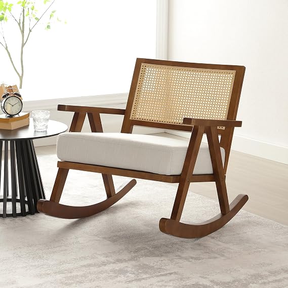 Luna Upholstered Rocking Chair | Premium Living Room Accent Chair