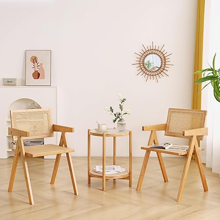 Rattan Chairs with Armrest for Bedroom