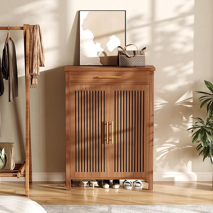 6-Tier Wooden Shoe Cabinet with Drawer,