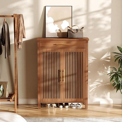 6-Tier Wooden Shoe Cabinet with Drawer,