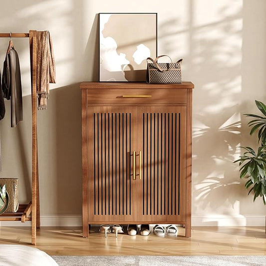 6-Tier Wooden Shoe Cabinet with Drawer,