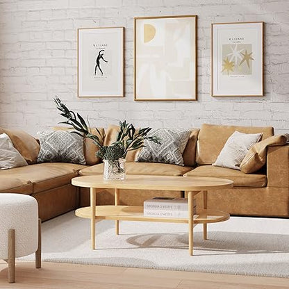 Rattan Coffee Table with Storage Shelf