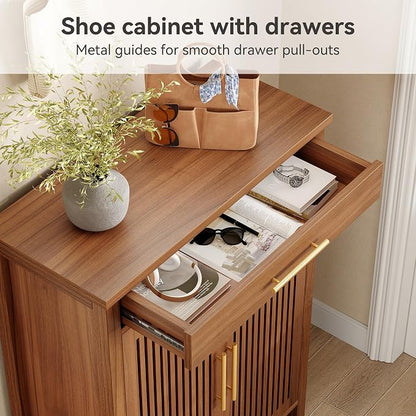 6-Tier Wooden Shoe Cabinet with Drawer,