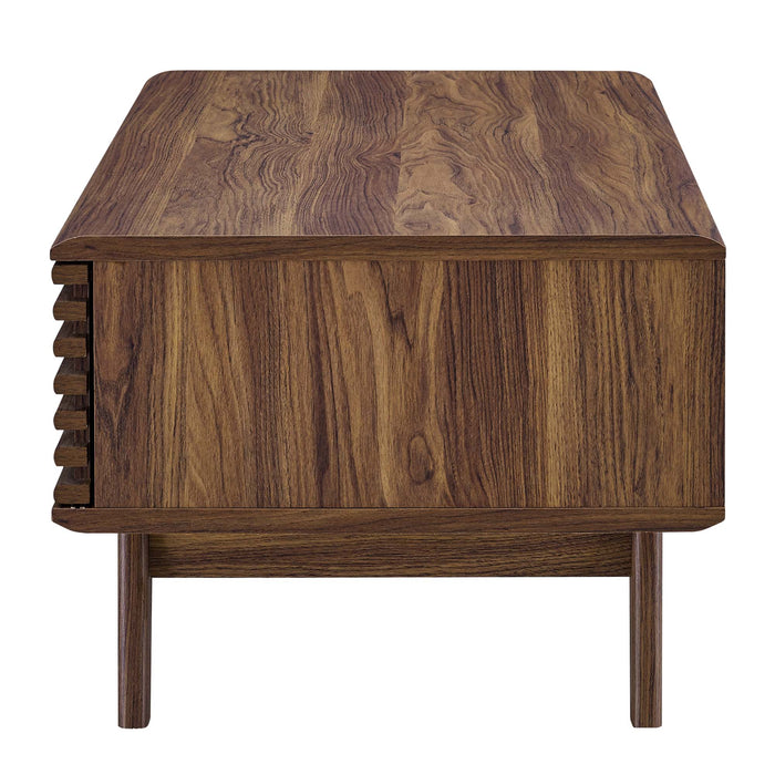 Render Solid Sheesham Wood Coffee Table | Modern Walnut Center Table for Living Room