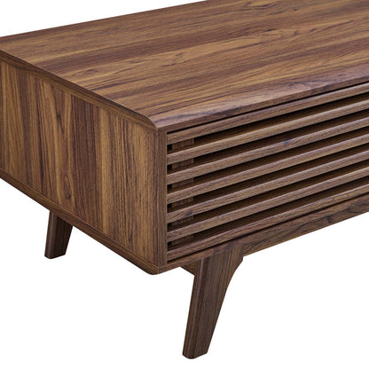 Render Solid Sheesham Wood Coffee Table | Modern Walnut Center Table for Living Room