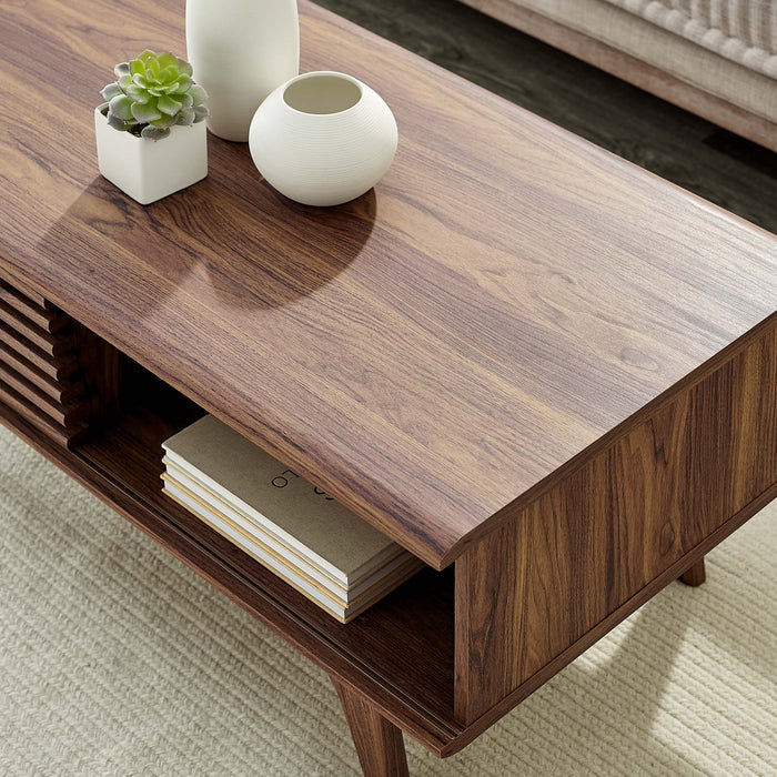 Render Solid Sheesham Wood Coffee Table | Modern Walnut Center Table for Living Room