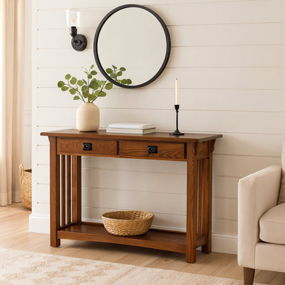 Solid Sheesham Wood Console Sofa Table | Modern Entryway & Hallway Accent Table