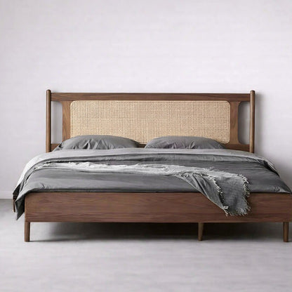 Handcrafted Rattan Bed | Solid Wood Cane Bed Frame