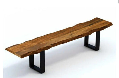 Live Edge Wooden Bench – Rustic Solid Wood Seating
