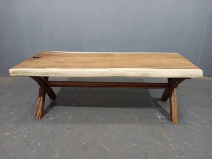 Handcrafted Live Edge Solid Wood Dining Table – Rustic Modern Design