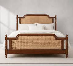Handcrafted Wooden Cane Bed | Solid Wood Bed Frame