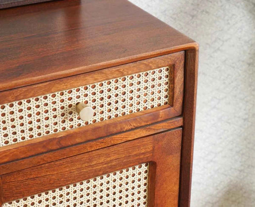 Solid Sheesham Wood Shoe Rack Cabinet | Modern Wooden Shoe Storage Organizer