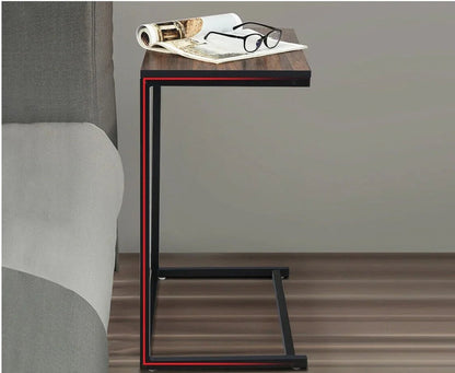 Industrial Styled C Shaped Side End Table