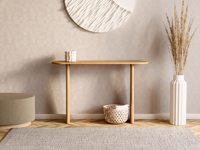 Modern Oak Console Table – Solid Wood Style Furniture