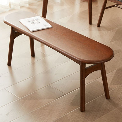 Asian Style Solid Color Wood Entryway Bench