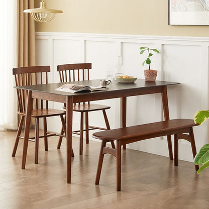 Asian Style Solid Color Wood Entryway Bench