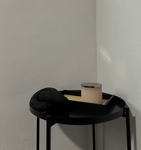 Black Rattan Serving Tray | Modern Decorative Coffee & Vanity Tray