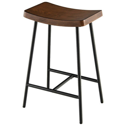 Curzy Wooden Bar Stool Chair, Rustic Bar Stools