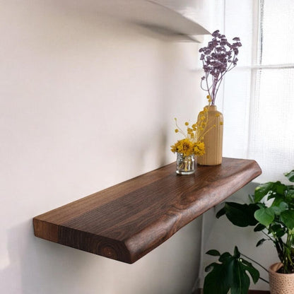 Custom Live Edge Sheesham Shelf – Rustic Floating Solid Wood Accent