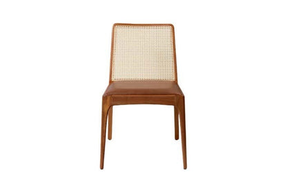 Julia” Minimalist Chair – Handcrafted Solid Wood Dining & Accent Chair – Modern Rattan Seating
