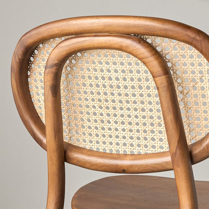 Handcrafted Rattan Dining Chair – Solid Wood Cane Dining Room Chair – Modern Minimalist Seating