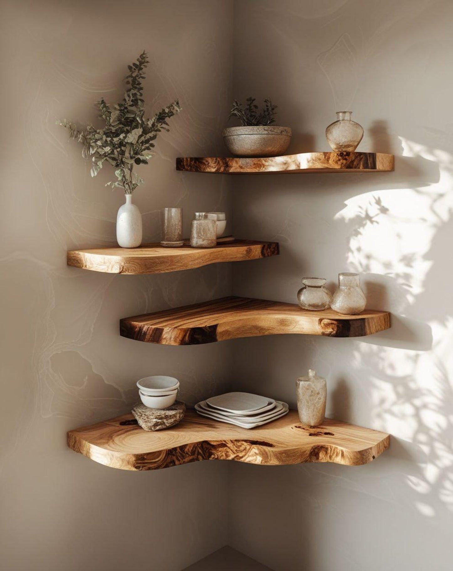 Corner Shelves- Space Saving Wall Storage for Living Room