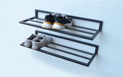 Entryway open Shoe Shelf, Wall Mount Metal Shoe Rack
