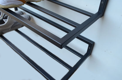Entryway open Shoe Shelf, Wall Mount Metal Shoe Rack