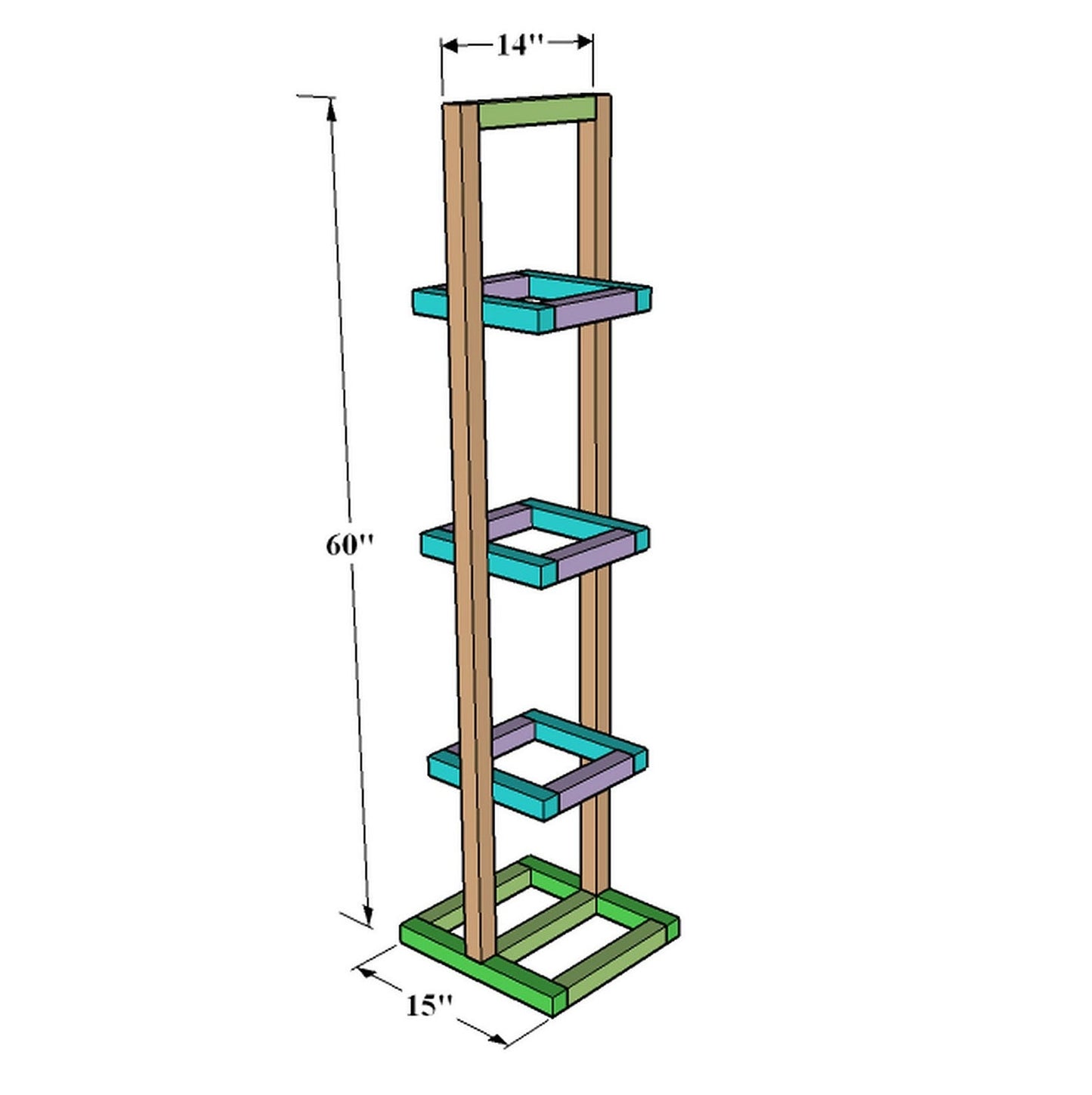 Solid Wood Home Decor Flower Pot Stand