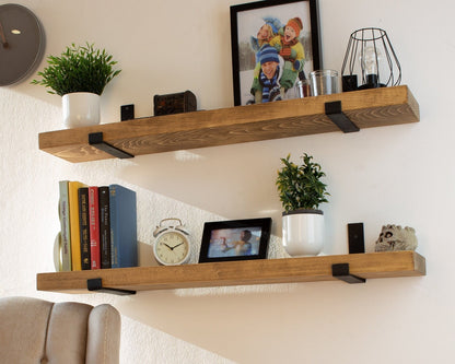 Farmhouse Shelf with Industrial Metal Brackets