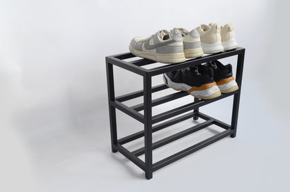 Metal Shoe Rack, 3-Tier Space-Saving Shoe Organizer