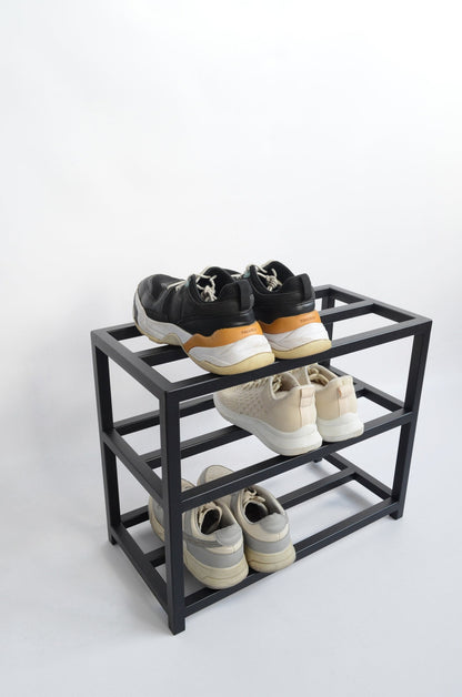 Metal Shoe Rack, 3-Tier Space-Saving Shoe Organizer