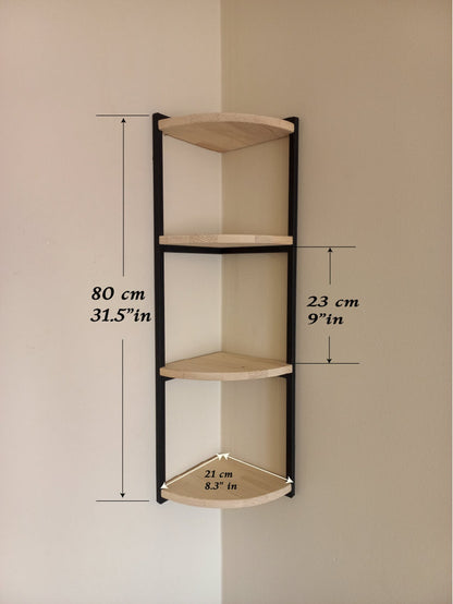 Corner Shelves for Wall, Metal Wood Shelf, Bookshelf