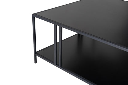 Black Coffee Table For Living Room, Central Coffee Table