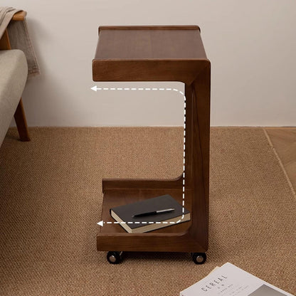 Wooden C-shape side Table for Sofa