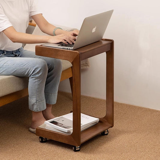 Wooden C-shape side Table for Sofa